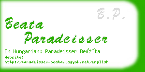 beata paradeisser business card